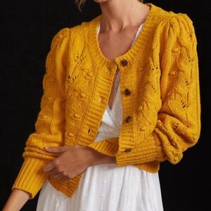 Mustard yellow Anthropologie sweater